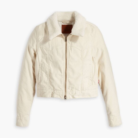 Levi's Sherpa Collar Zip Corduroy Red Tab Slim Trucker Jacket - Picture 2 of 15